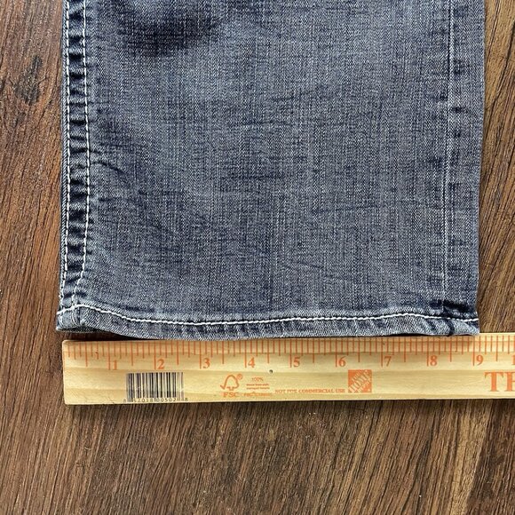 Salvage Mayhem Boot Regular Fit Jeans Men's 34S Blue Denim Buckle Pants Logo - Picture 9 of 10